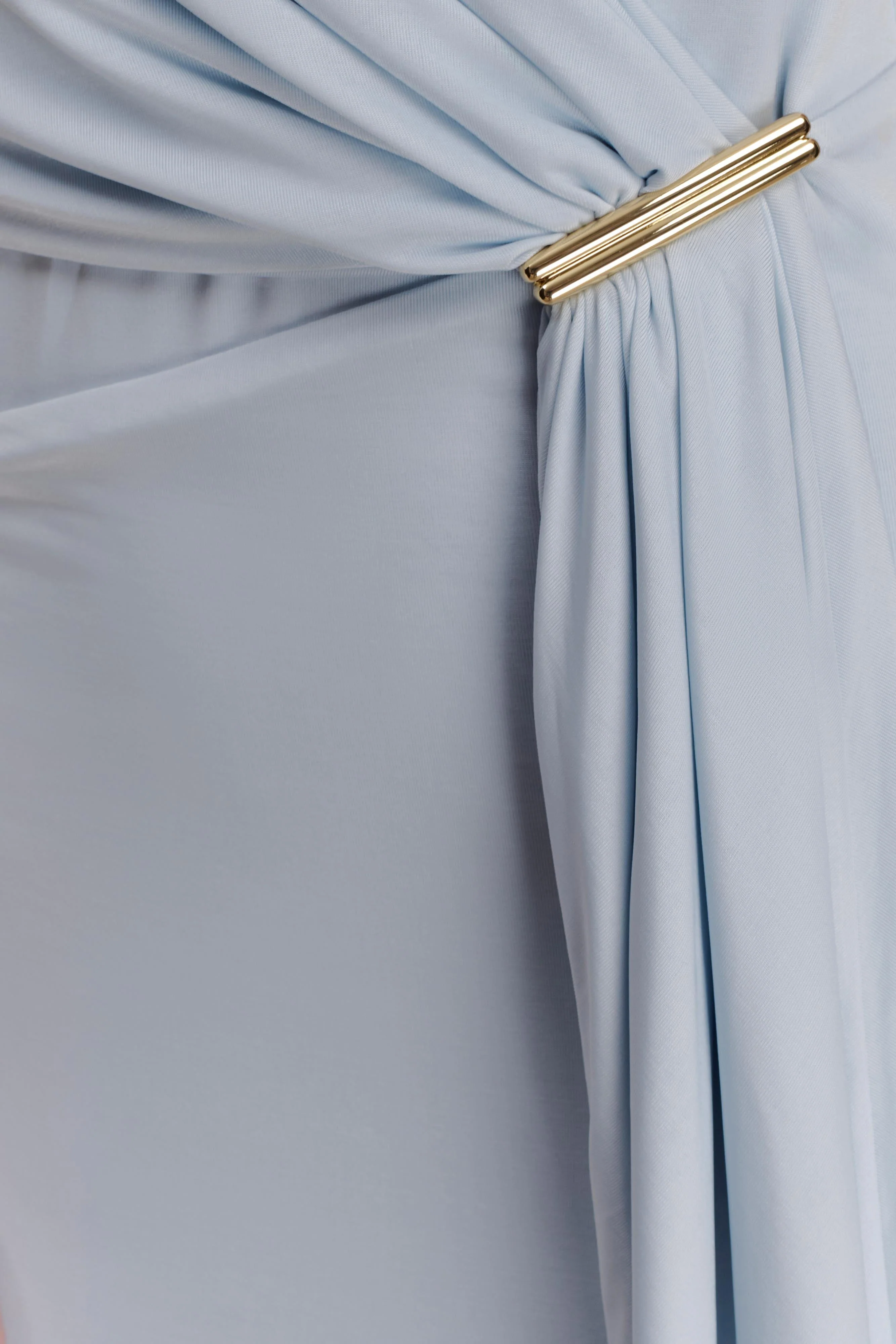 Veda Slinky Halter Maxi Dress - Pale Blue - Image 4