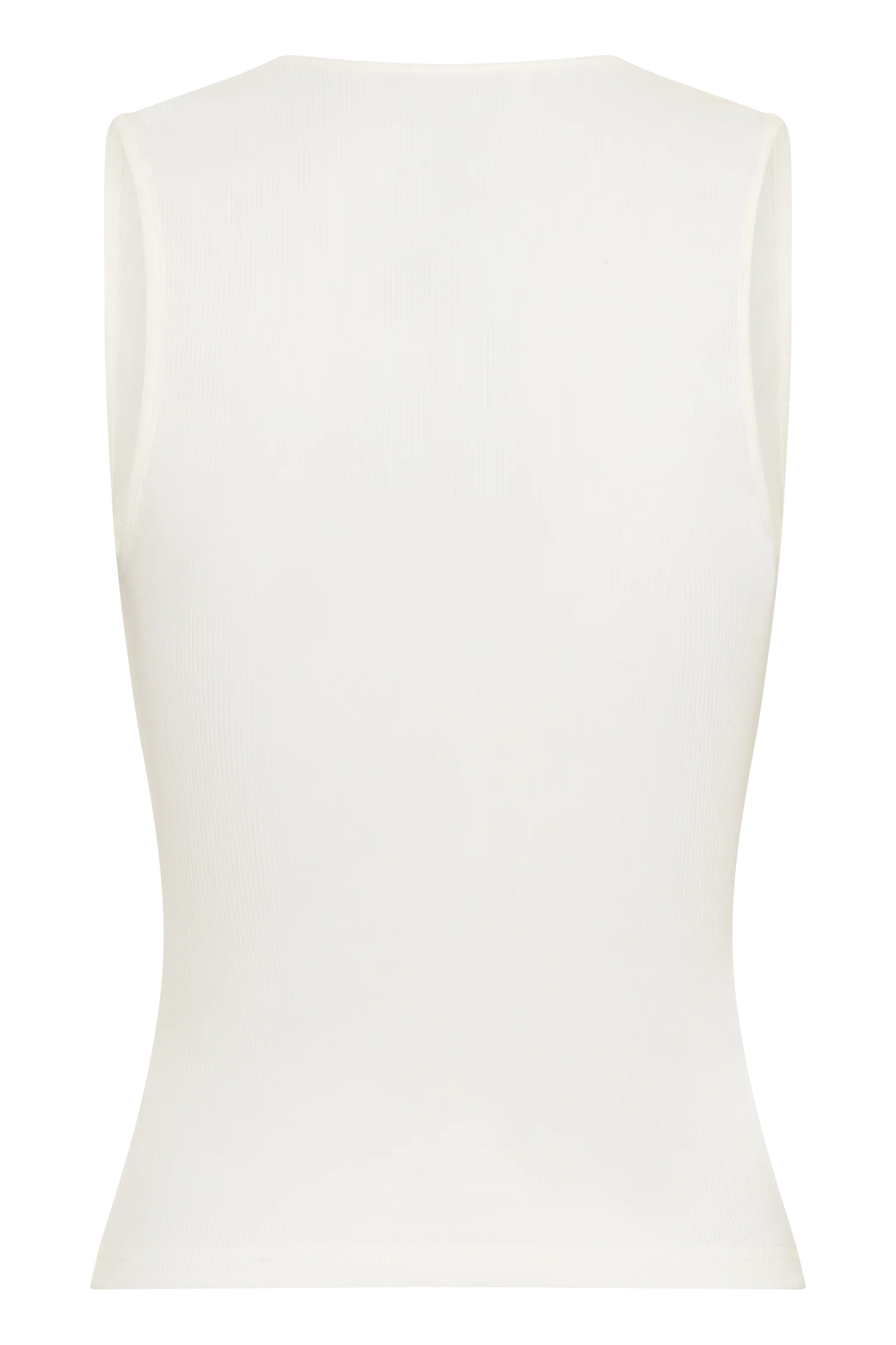 Vianna Broderie Ribbed Tank Top - Ivory - Image 8