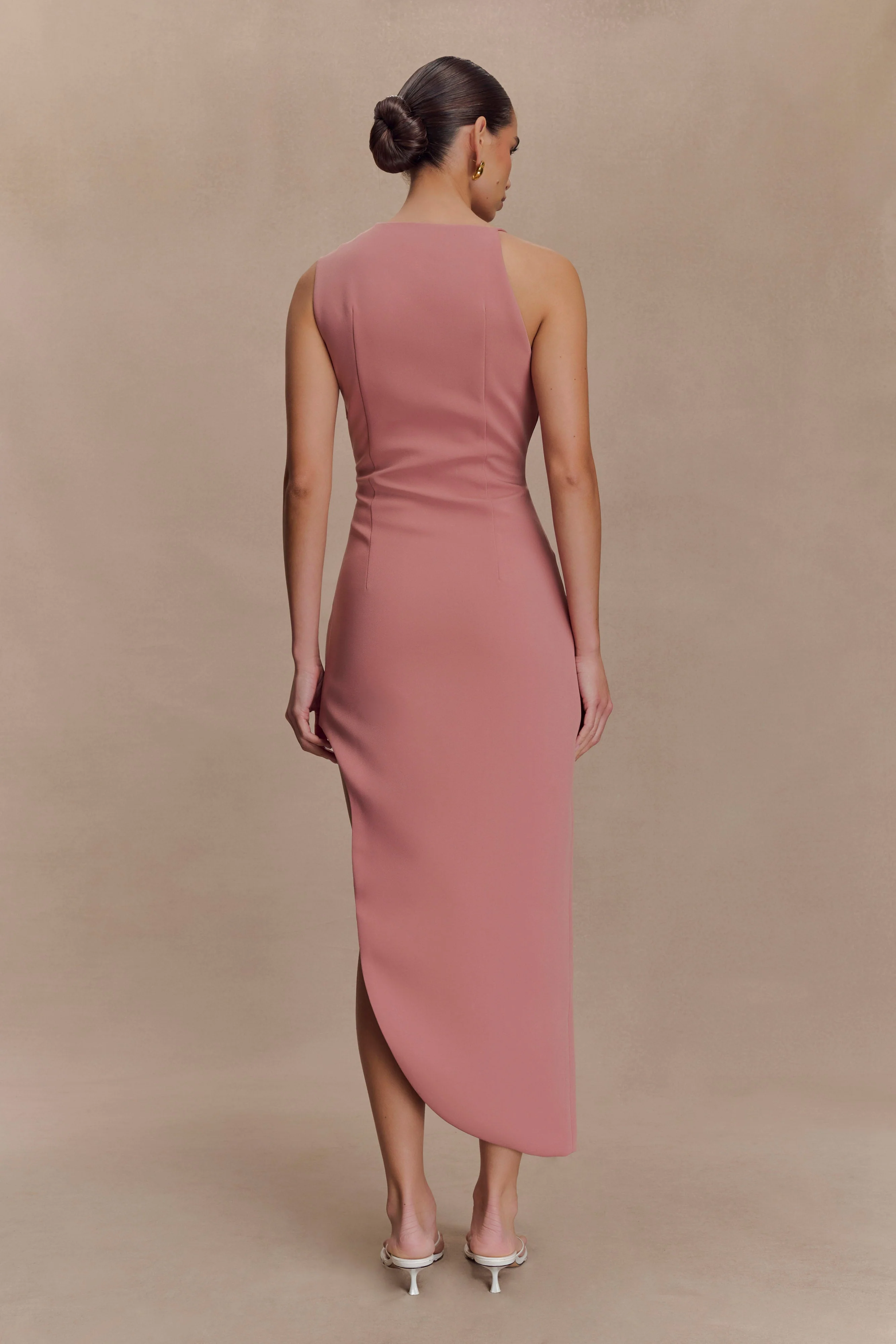 Virginia Suiting Embroidered Midi Dress - Burnt Rose - Image 2