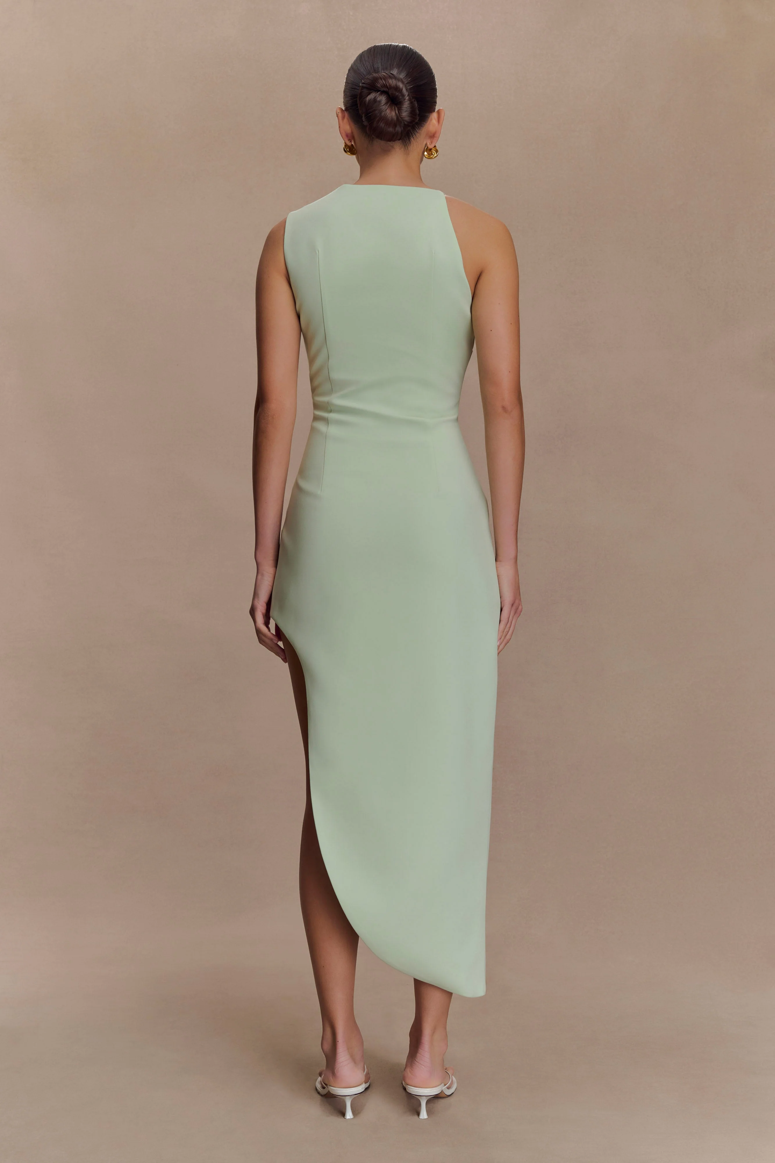 Virginia Suiting Embroidered Midi Dress - Sage - Image 2