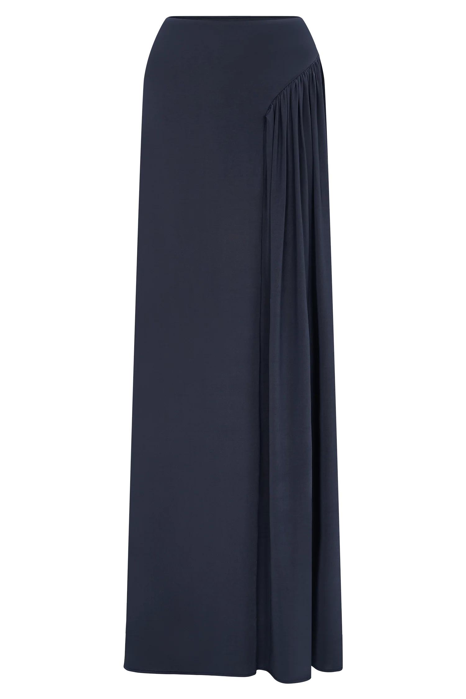 Vivica Slinky Gathered Maxi Skirt - Midnight Navy - Image 7