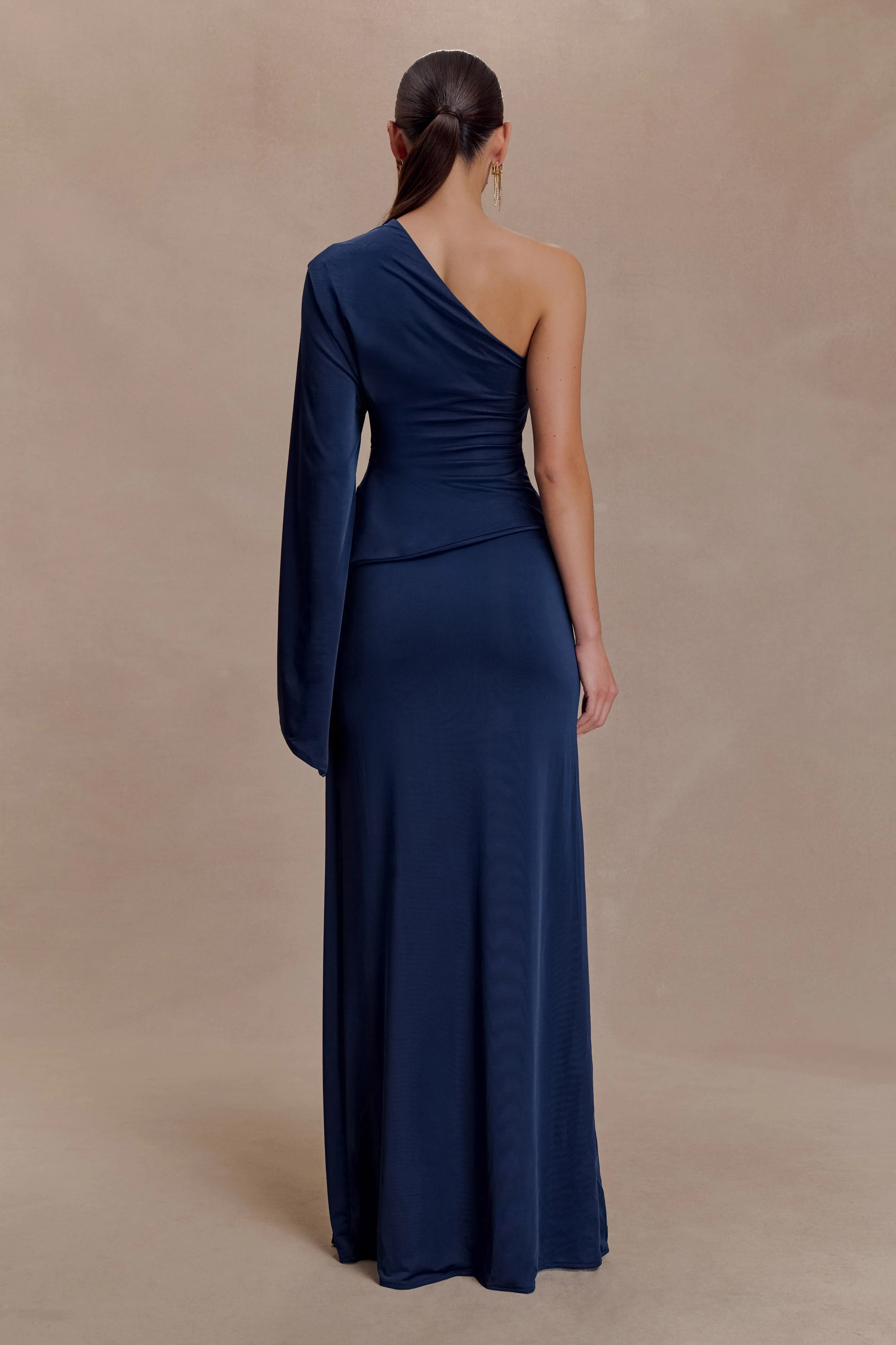 Vivica Slinky One Shoulder Top - Midnight Navy - Image 6
