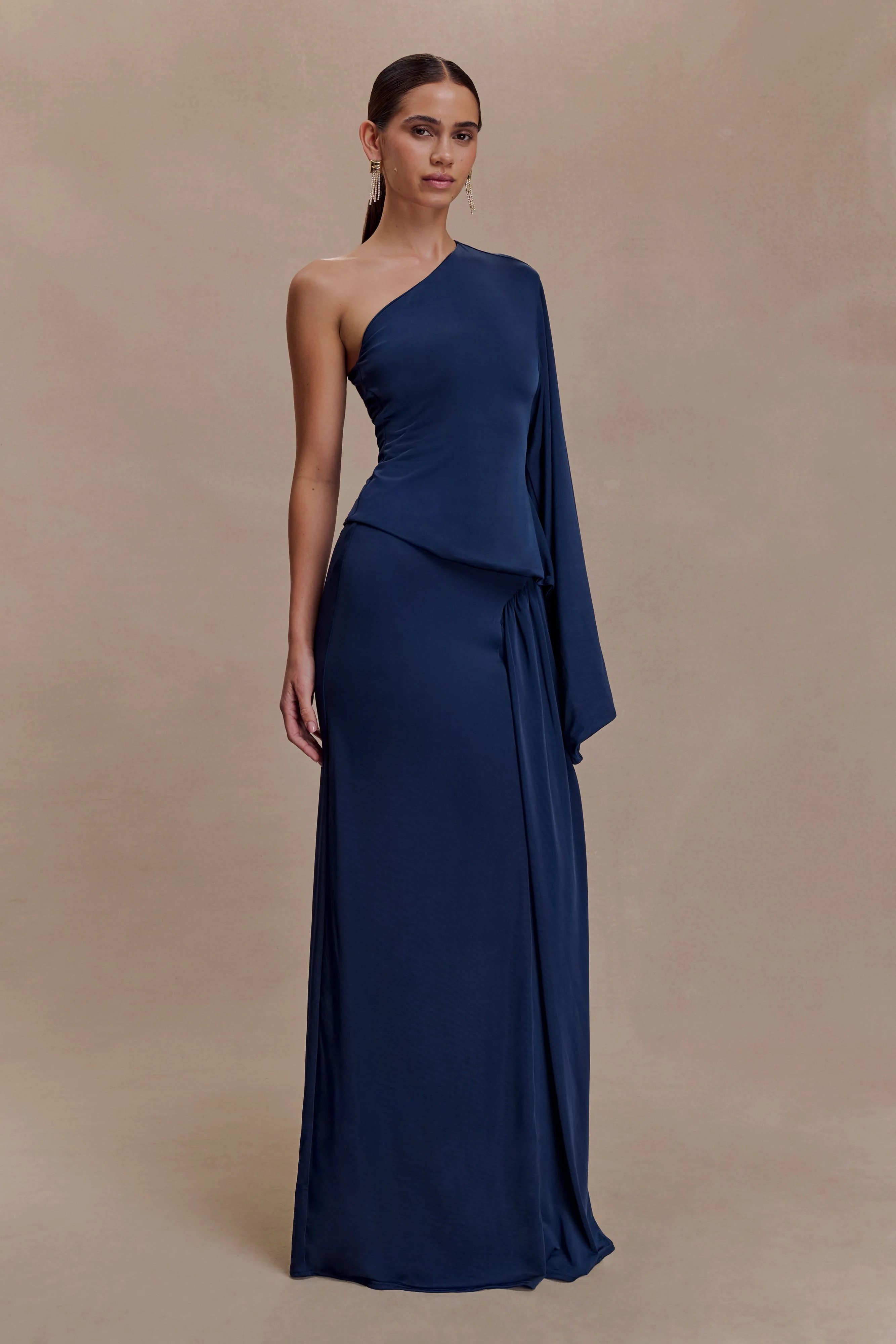 Vivica Slinky One Shoulder Top - Midnight Navy - Image 7