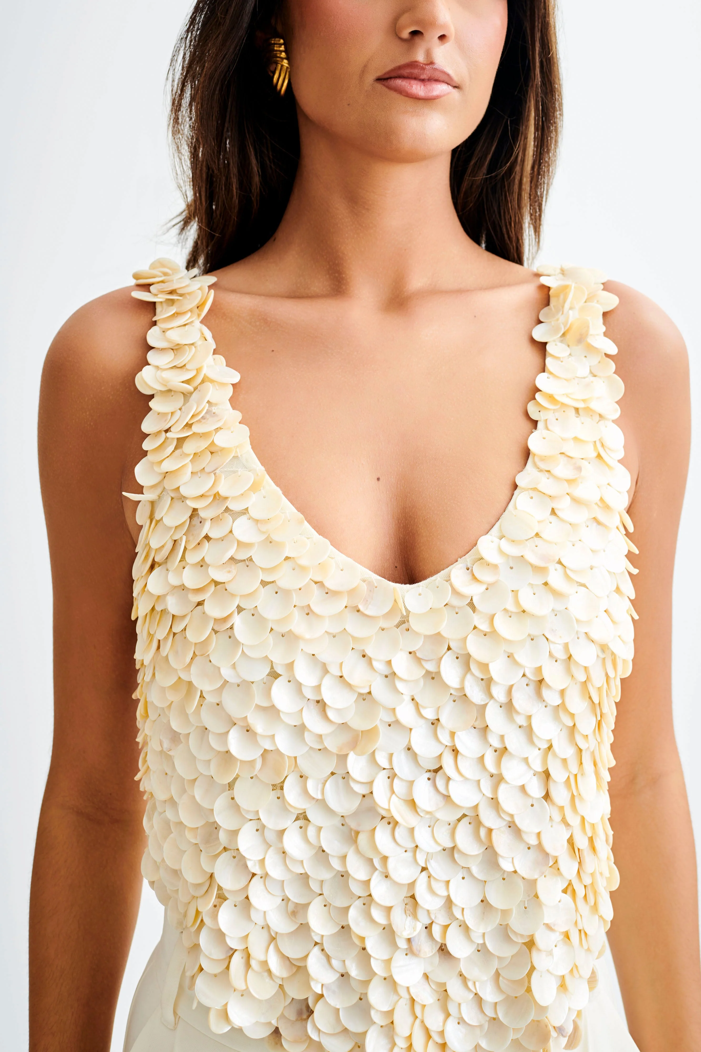Willow Mother Of Pearl Halter Top - Pearl - Image 12