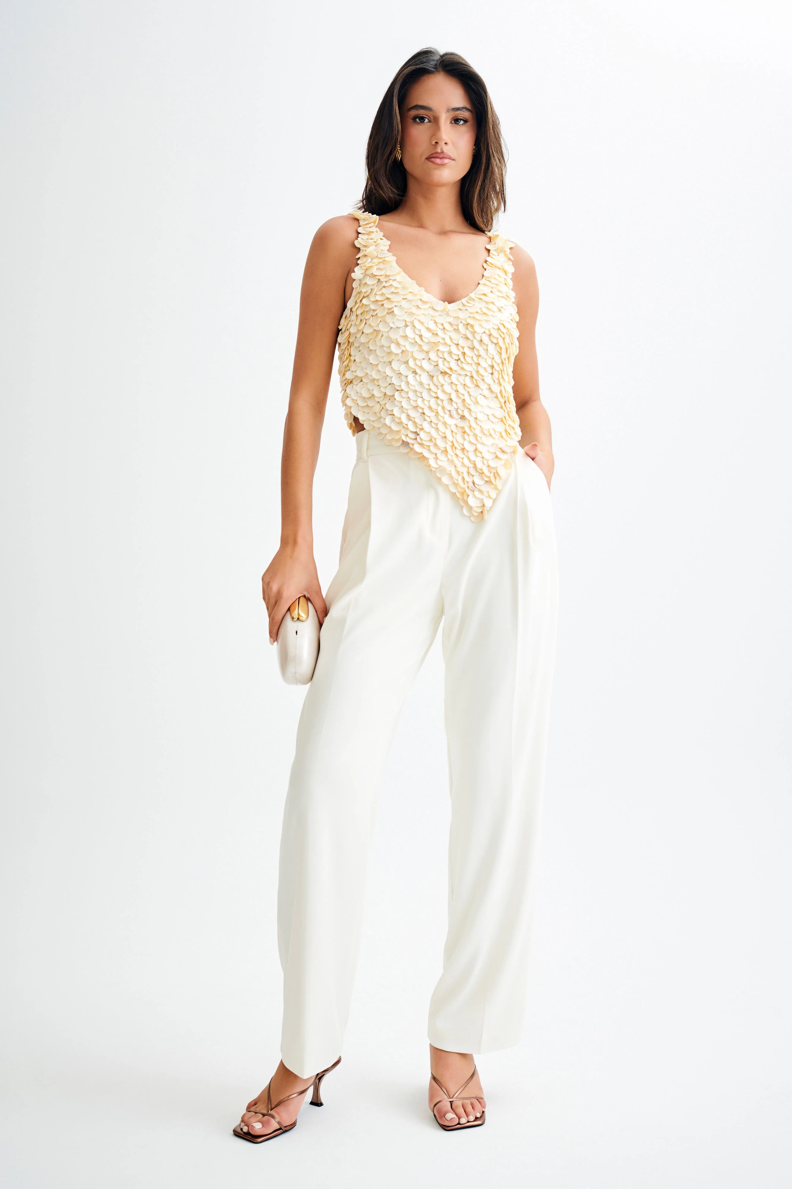 Willow Mother Of Pearl Halter Top - Pearl - Image 4