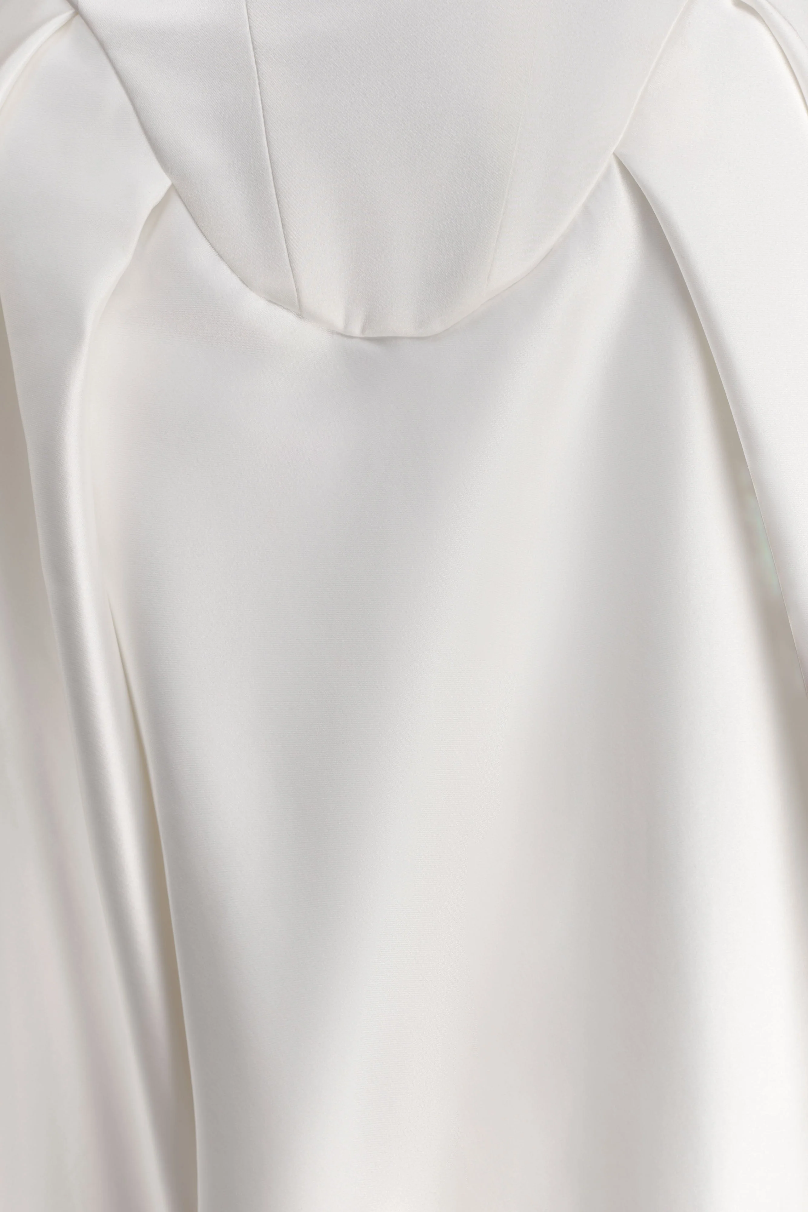 Willow Off Shoulder Satin Maxi Gown - White - Image 11
