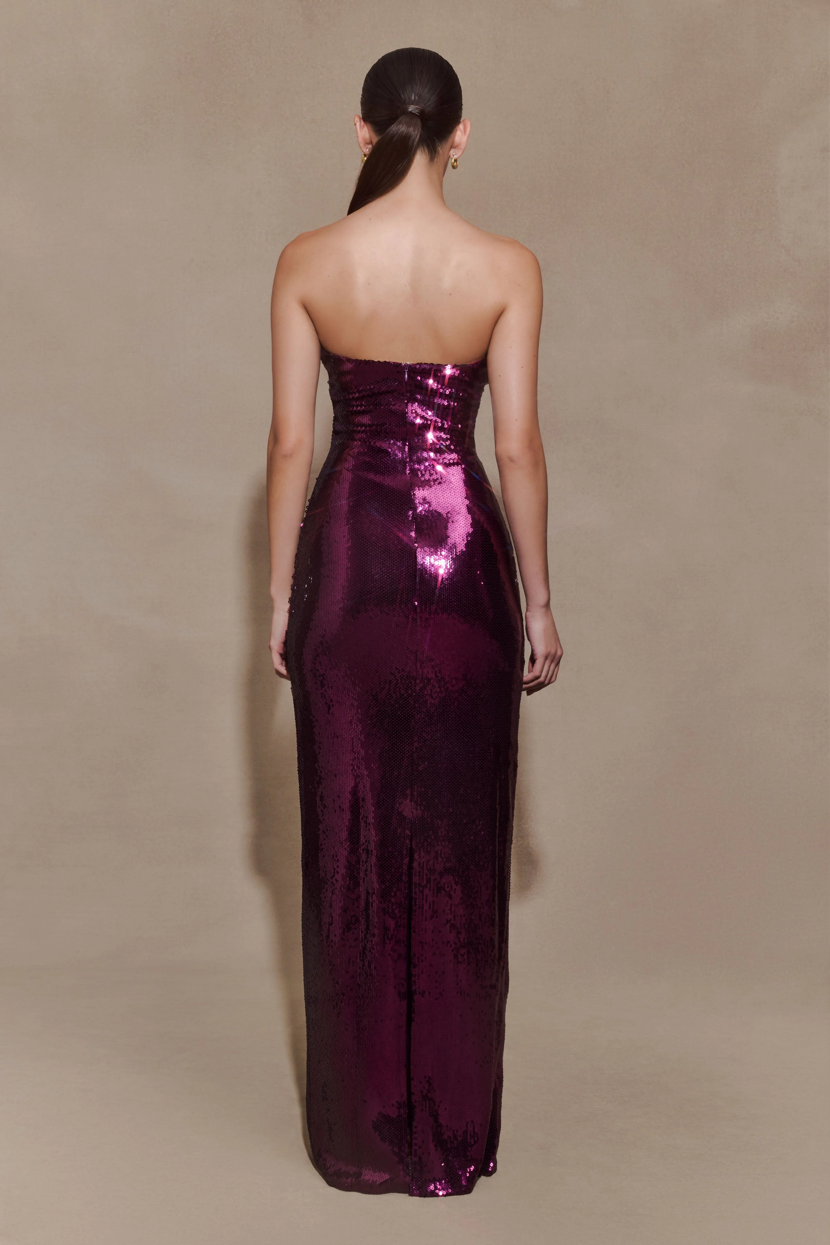 Winston Strapless Sequin Maxi Dress - Plum - Image 2
