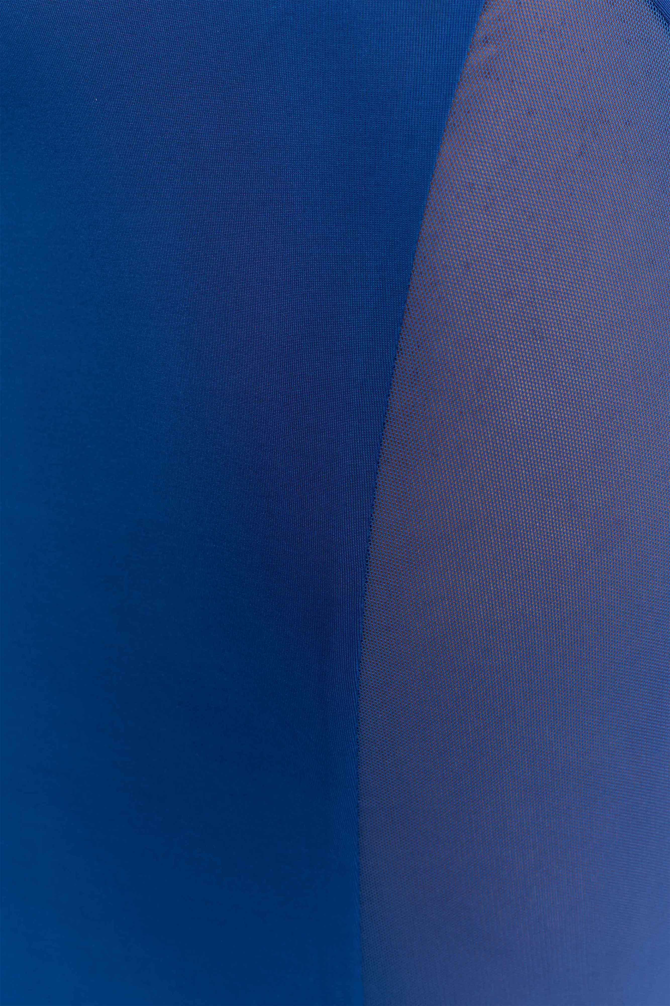 Wyatt Slinky And Mesh Maxi Dress - Cobalt Blue - Image 5