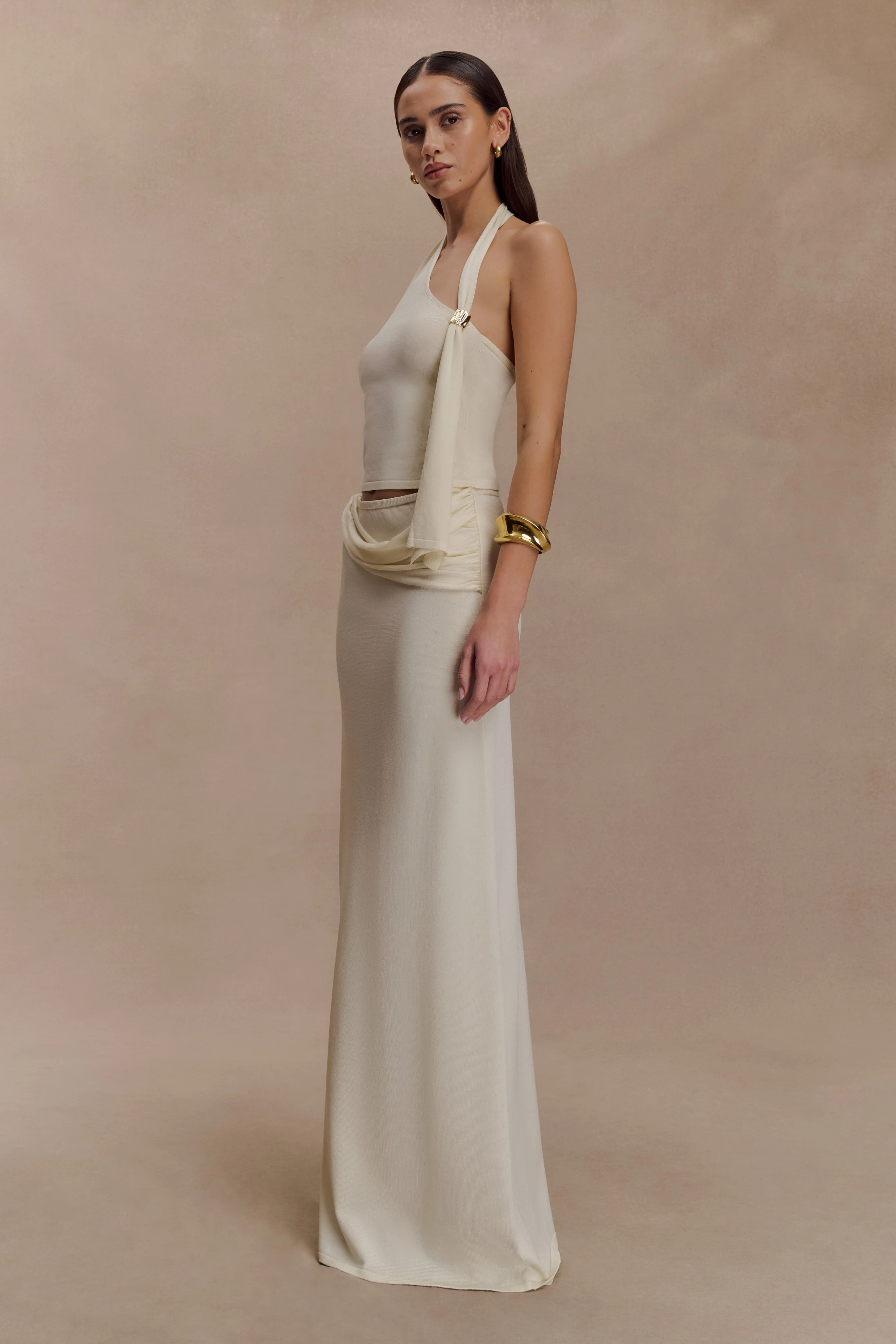 Xanthia Knit Halter Top - Ivory - Image 4