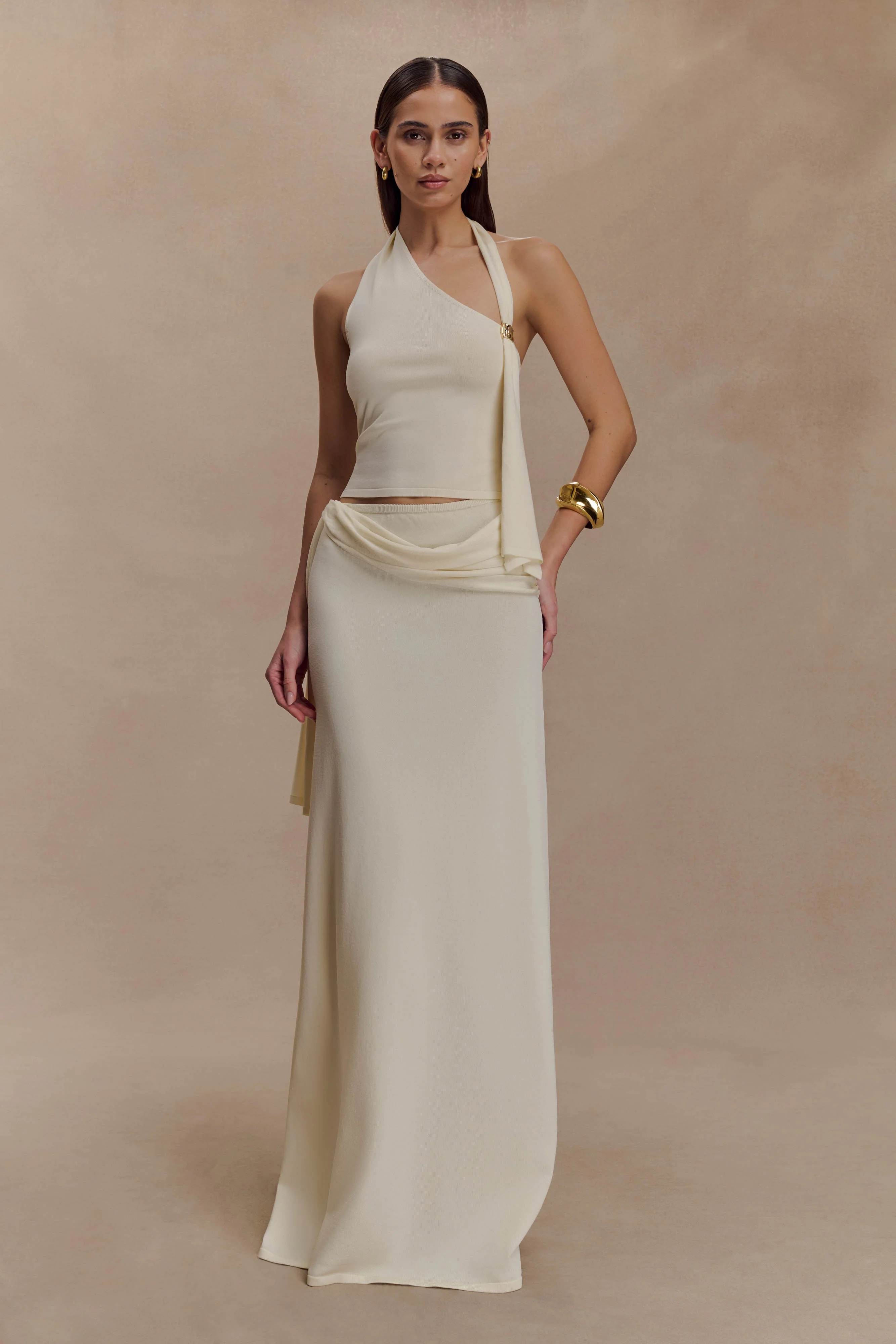 Xanthia Knit Halter Top - Ivory - Image 6