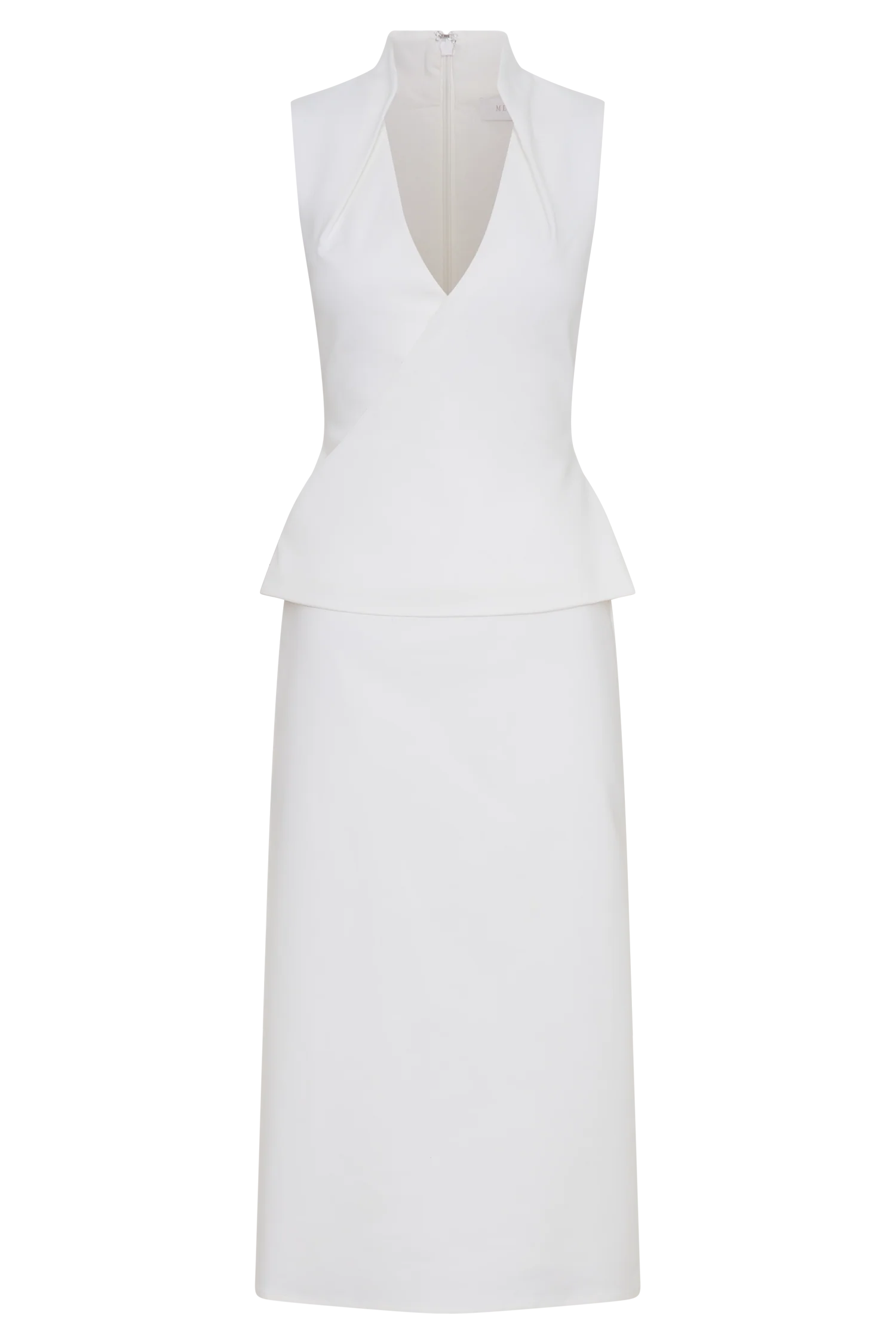 Yanina Cotton Halter Midi Dress - White - Image 9