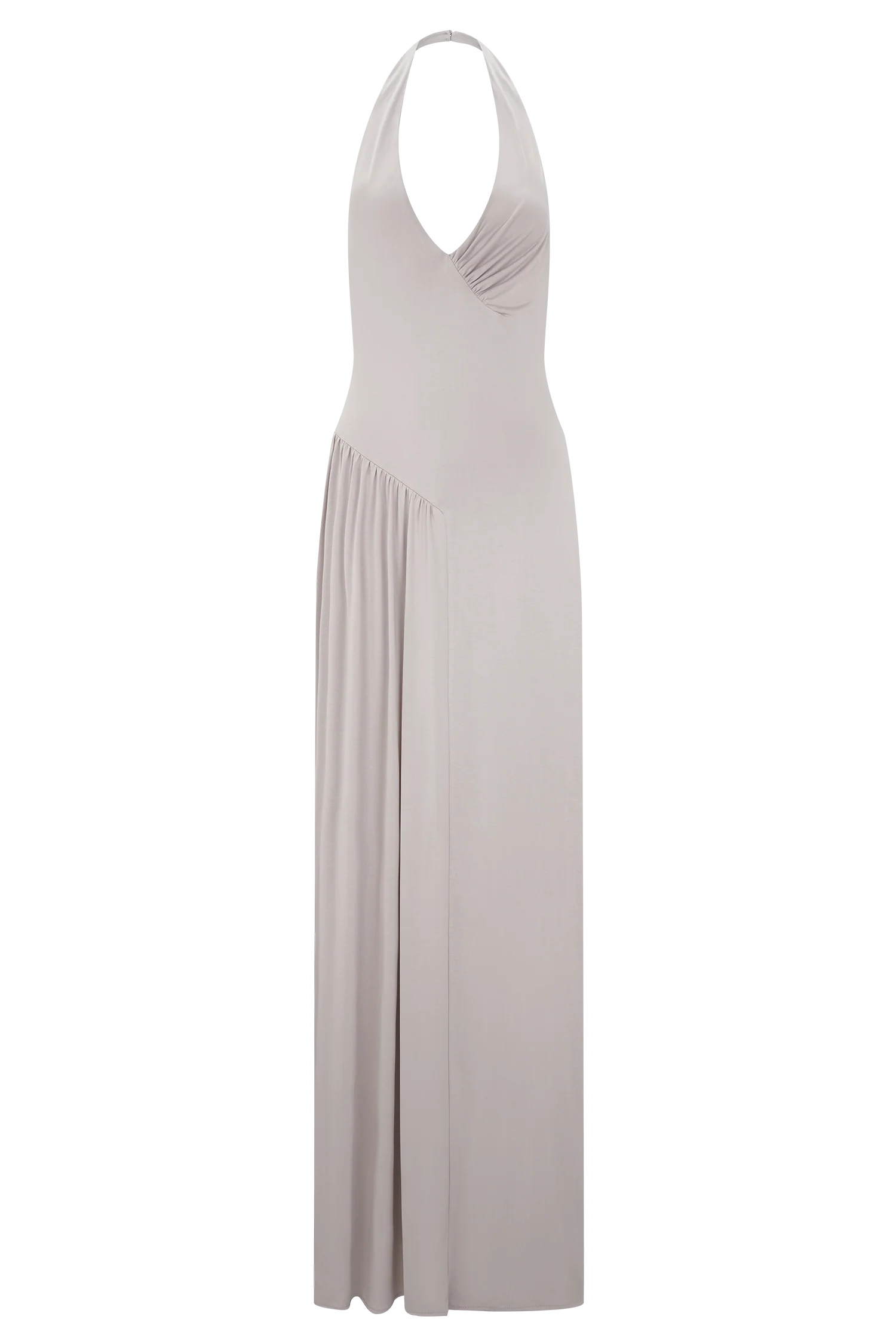 Yelena Ruched Halter Maxi Dress - Taupe - Image 8
