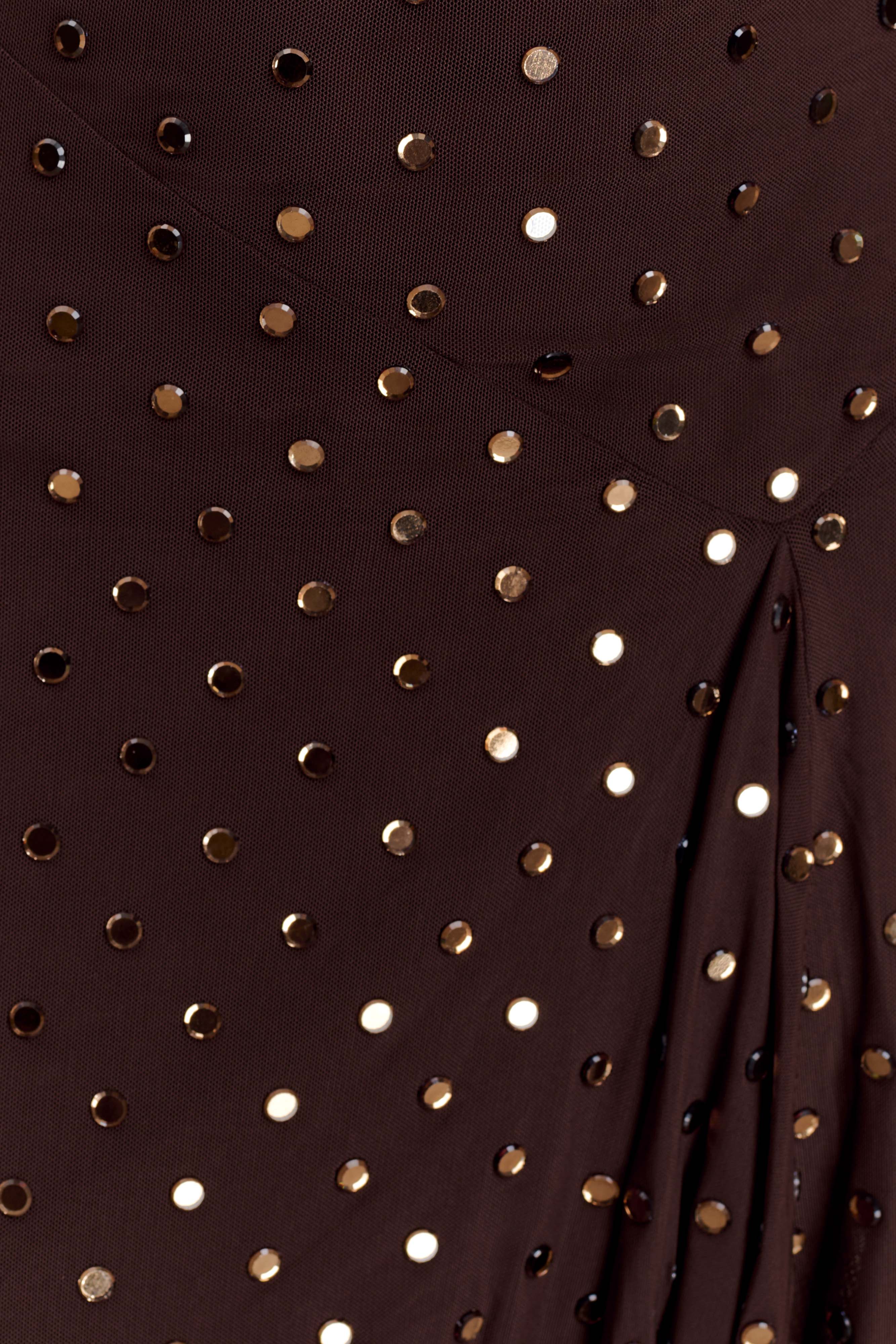 Zahra Diamante Cowl Mini Dress - Chocolate - Image 10