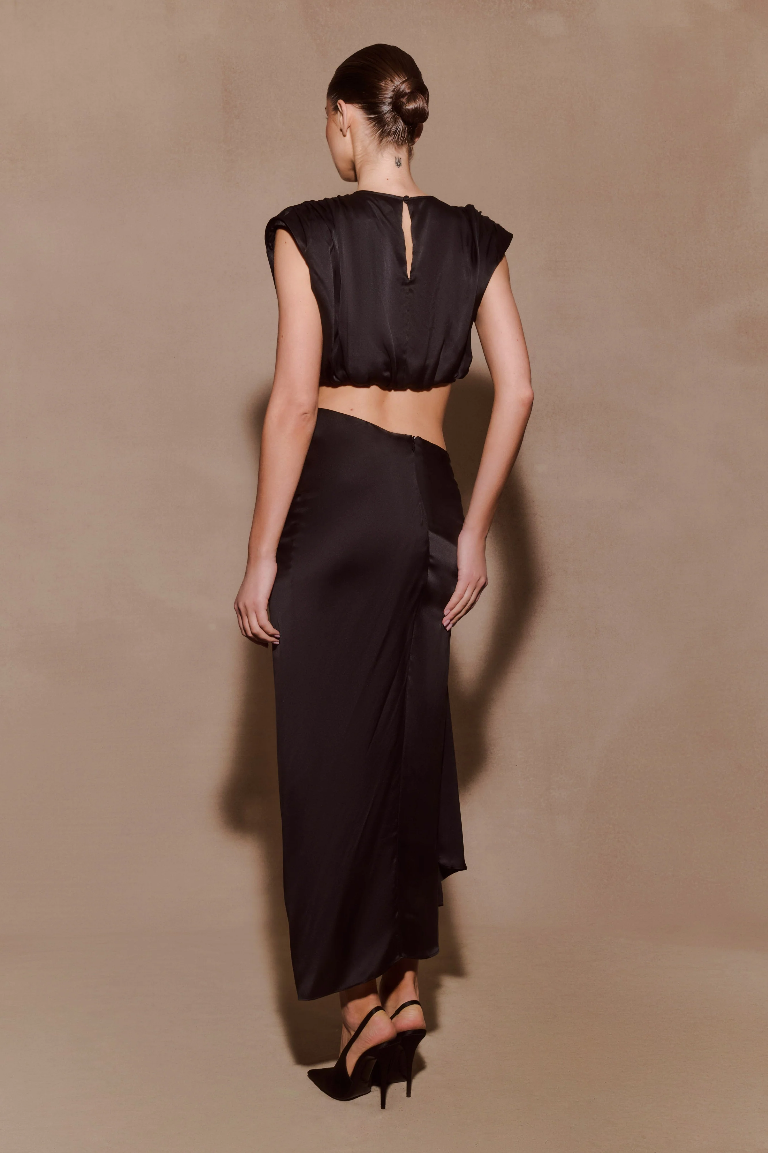 Zendaya Silk Midi Skirt - Black - Image 4