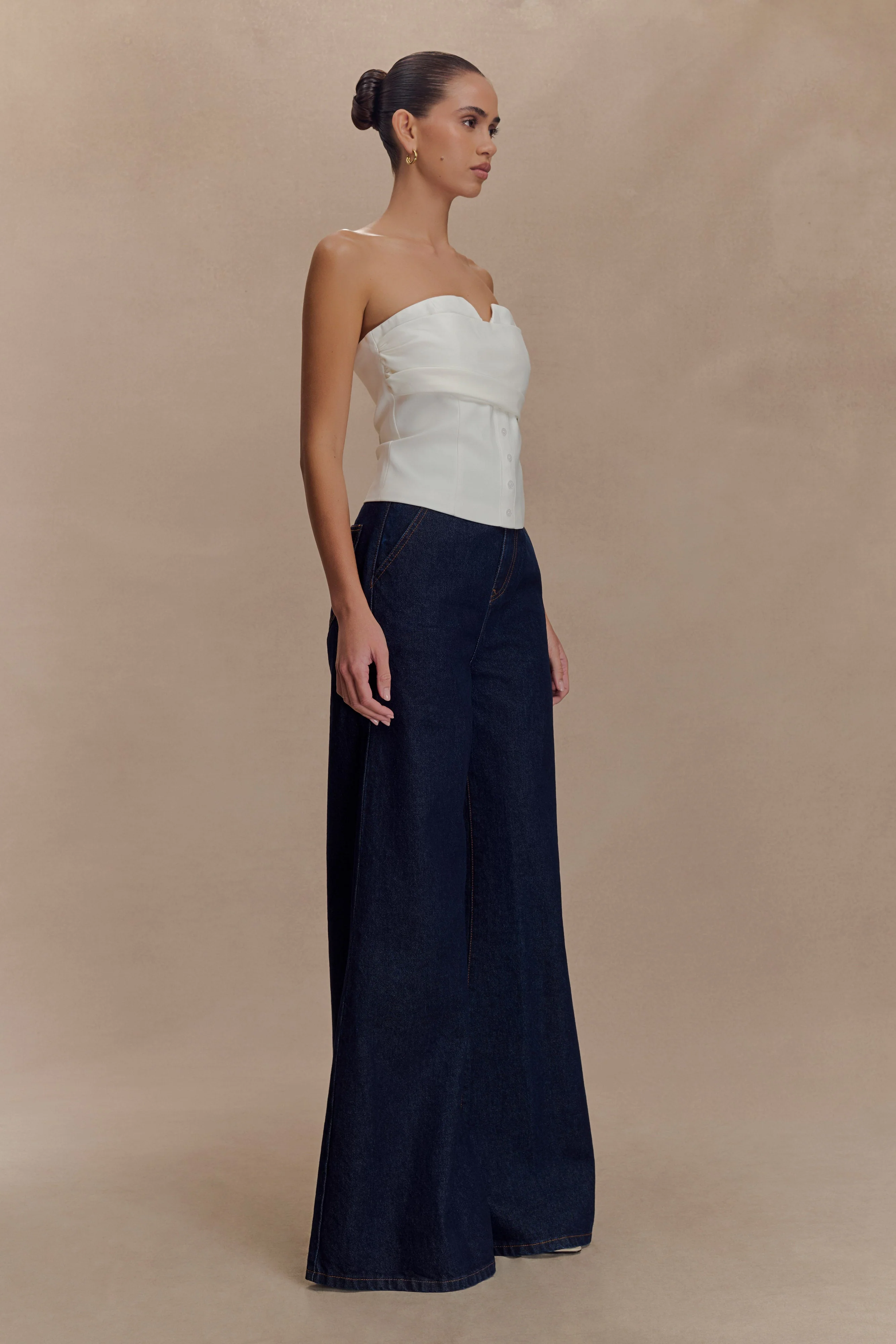 Zillah Strapless Cotton Top - White - Image 6